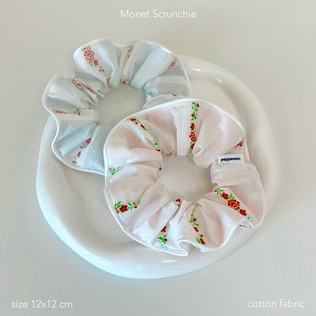 pepperoni | Monet Scrunchie | ยางรัดผม ยางมัดผม ลายดอกไม้