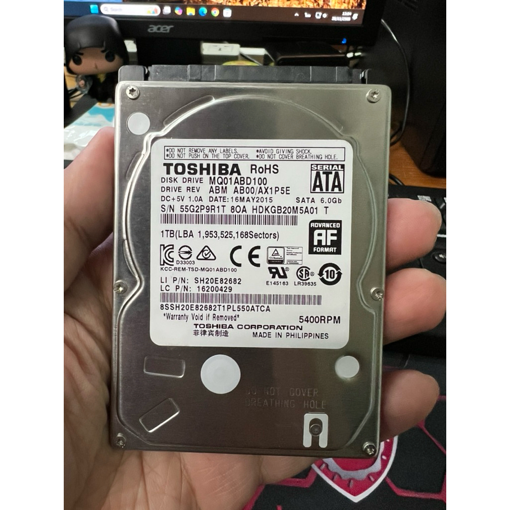 ฮาร์ดดิสก์ไดรฟ์ (HDD) สำหรับโน้ตบุ๊ก Toshiba รุ่น MQ01ABD100 ความจุ 1TB