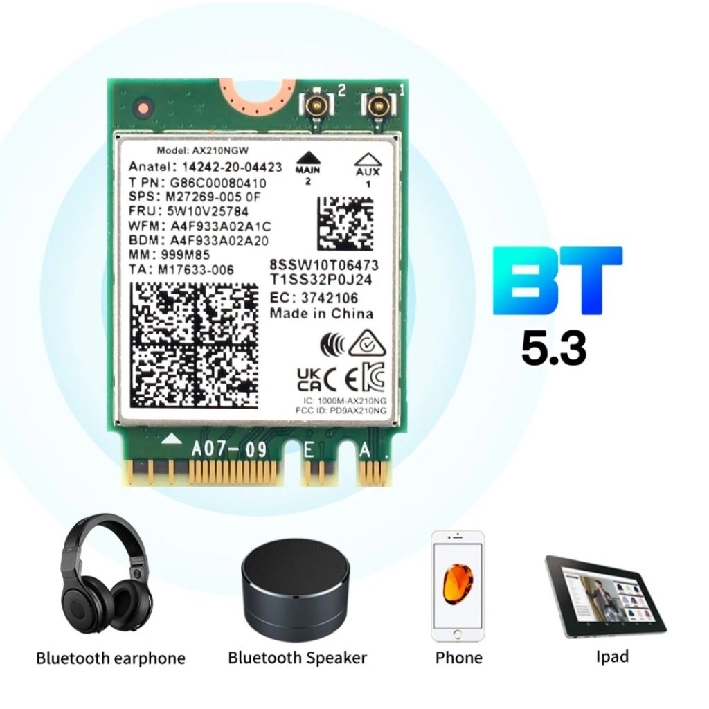 WIFI CARD Intel AX210ngw WIFI6E Bluetooth 5.3