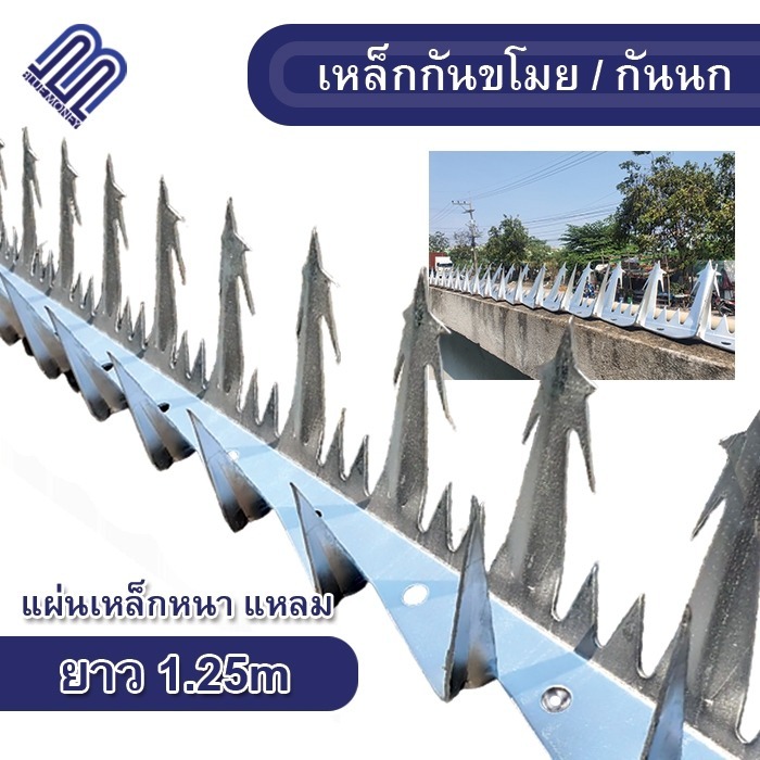 เหล็กกันขโมย ยาว 1.25เมตร หนามป้องกันขโมย ป้องกันนก ลวดหนามสำเร็จ
