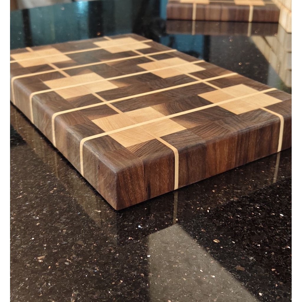 เขียงไม้เมเปิ้ล +วอลนัท end grain