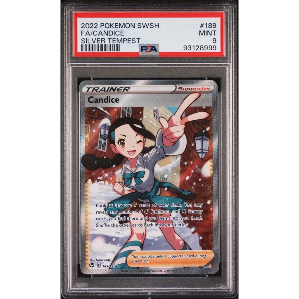 [พร้อมส่ง] PSA 9 เลขท้าย 999 !!! - 2022 POKEMON SWORD & SHIELD SILVER TEMPEST #189 FA/CANDICE SILVER