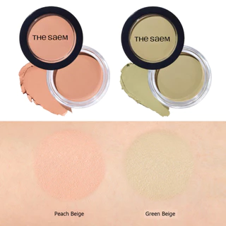 แท้💯ส่งไว🚀 The Saem Cover Perfection Pot Concealer 4g Green / Peach Beige คอนซีลเลอร์ปกปิดรอยคล้ำ ดำ แดง #VV