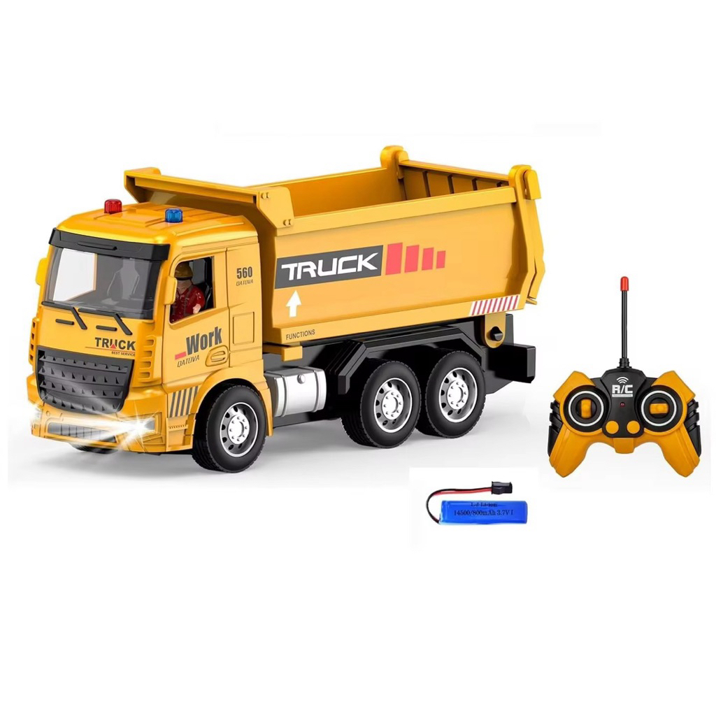 รถดั้มบังคับวิทยุ R/C MODEL Woyk560 ขับเคลื่อน2WD 6CH มีไฟ สินค้าเป็นพลาสติกแบตเตอรี่ชาร์จอุปกรณ์พร้