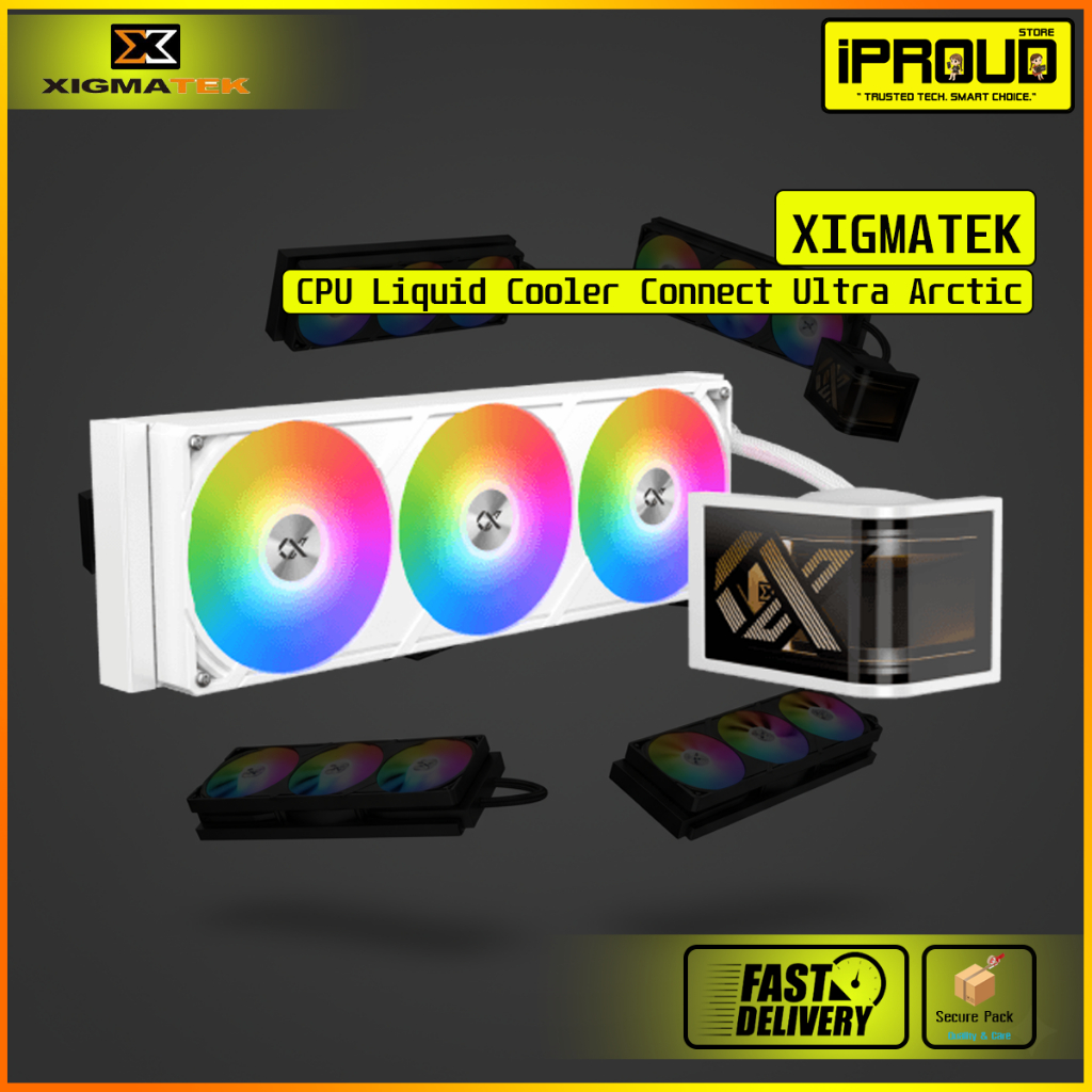 XIGMATEK Connect Ultra 360 Arctic (White) | ชุดน้ำปิด AIO 360mm จอ AMOLED โค้ง 6.8 นิ้ว Full HD+ ARG