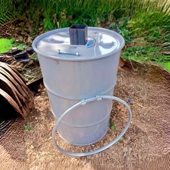 เตาเผาถ่านไร้ควัน ถังเผาถ่านไร้ควัน มีวิธีสอนการใช้งาน ขนาด 200 ลิตร