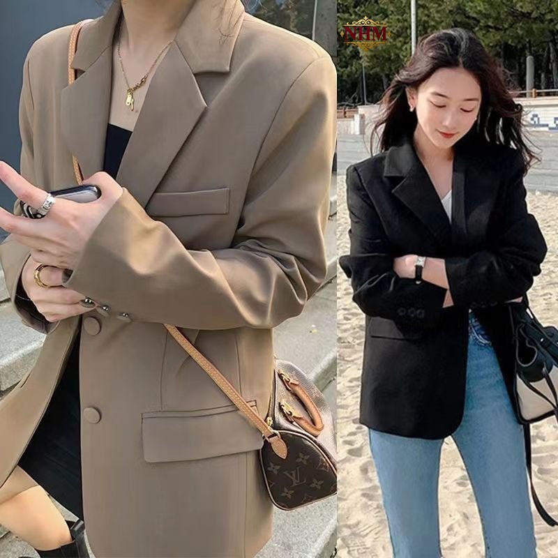 เสื้อเบลเซอร์ผู้หญิงสไตล์เกาหลีใหม่ ทรงหลวม สวมใส่ได้หลากหลาย เหมาะสำหรับทั้งโอกาสทำงานและโอกาสลำลอง