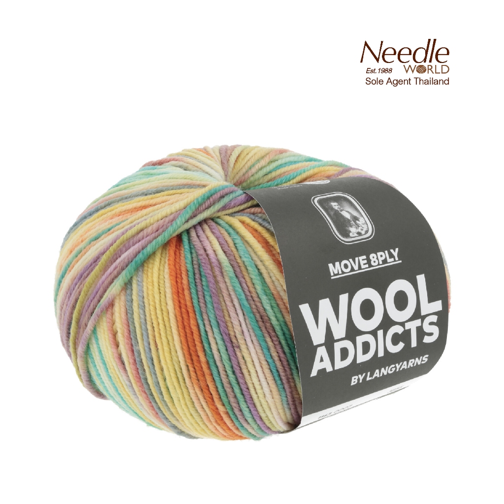 ไหมพรม Move 8ply LANGYARNS from Switzerland 🇨🇭 ไหมขนแกะ 8-ply Virgin Wool Merino Extrafine