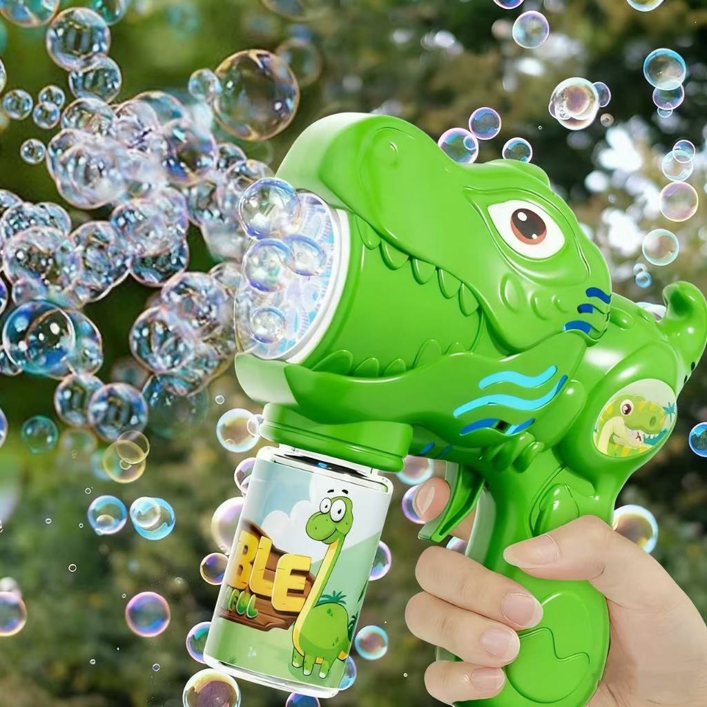 ปืนเป่าฟอง  รูปแบบยูนิคอร์น ฉลาม ไดโนเสาร์ เครื่องตีฟอง ปืนฟองไฟฟ้า เป่าฟองเยอะมาก ด้วยแสง - รูปที่ 4