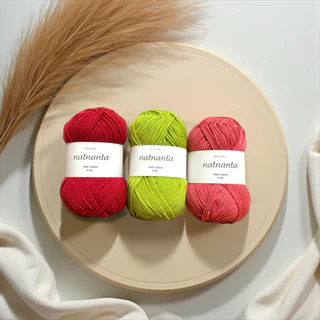 🌈พร้อมส่ง 🪴 natnanta 🌻ไหมพรมน่ารักๆ🌻 cotton 4 ply (50 g)