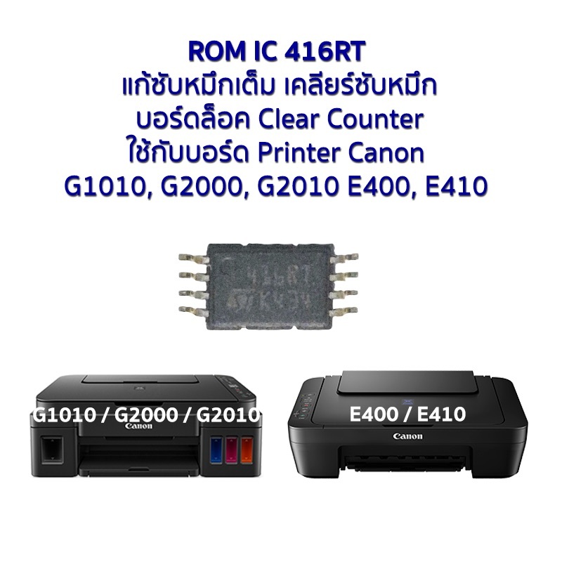 ROM IC 416RT แก้ซับหมึกเต็ม เคลียร์ซับหมึก บอร์ดล็อค Clear Counter ใช้กับบอร์ด Canon รุ่น G1010,G200