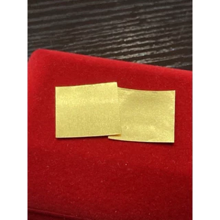แผ่นทองคำแท้96.5%บริสุทธิ์ไม่มีส่วนผสม100% ขนาด2x2Cm สำหรับจารย์ทำตะกรุด รับประกันทองแท้