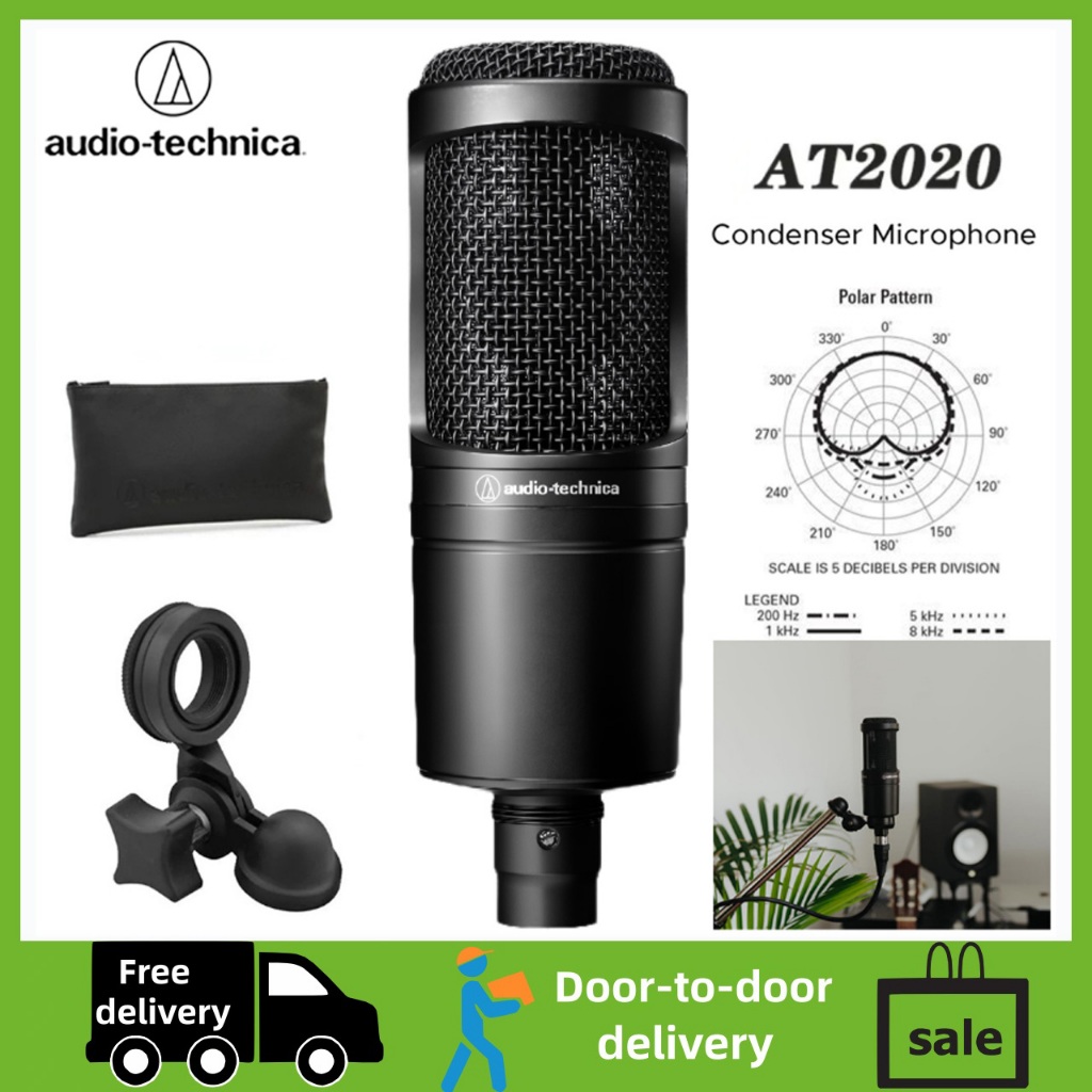 Audio- Technica AT2020,ไมโครโฟนคอนเดนเซอร์ [วงเล็บไมโครโฟนรวมเป็นของขวัญ]