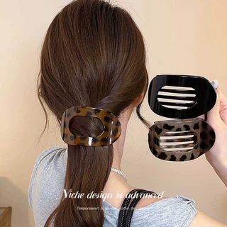 พร้อมส่ง!🇹🇭 ราคา/ชิ้น Basic Loop กิ๊บทรงวงรีดีไซน์มินิมอล ลายเสือสไตล์เกาหลี ขนาดใหญ่ หนีบผมแน่น เนื้องานเกาหลี คุณภาพดี