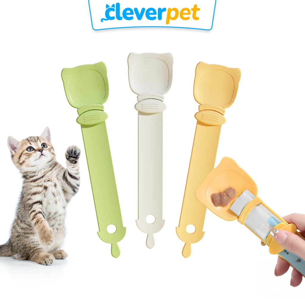 [ส่งฟรี🇹🇭] CleverPet ช้อนป้อนขนมแมวเลีย ช้อนป้อนอาหาร ขนมแมว ที่บีบแมวเลีย บีบง่าย Cat Spoon