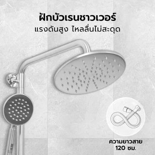MARINE ชุดเรนชาวเวอร์ ทรงกลม 8 นิ้ว สแตนเลส 304 รุ่น Smoke Lux MR-204S |ZWF|