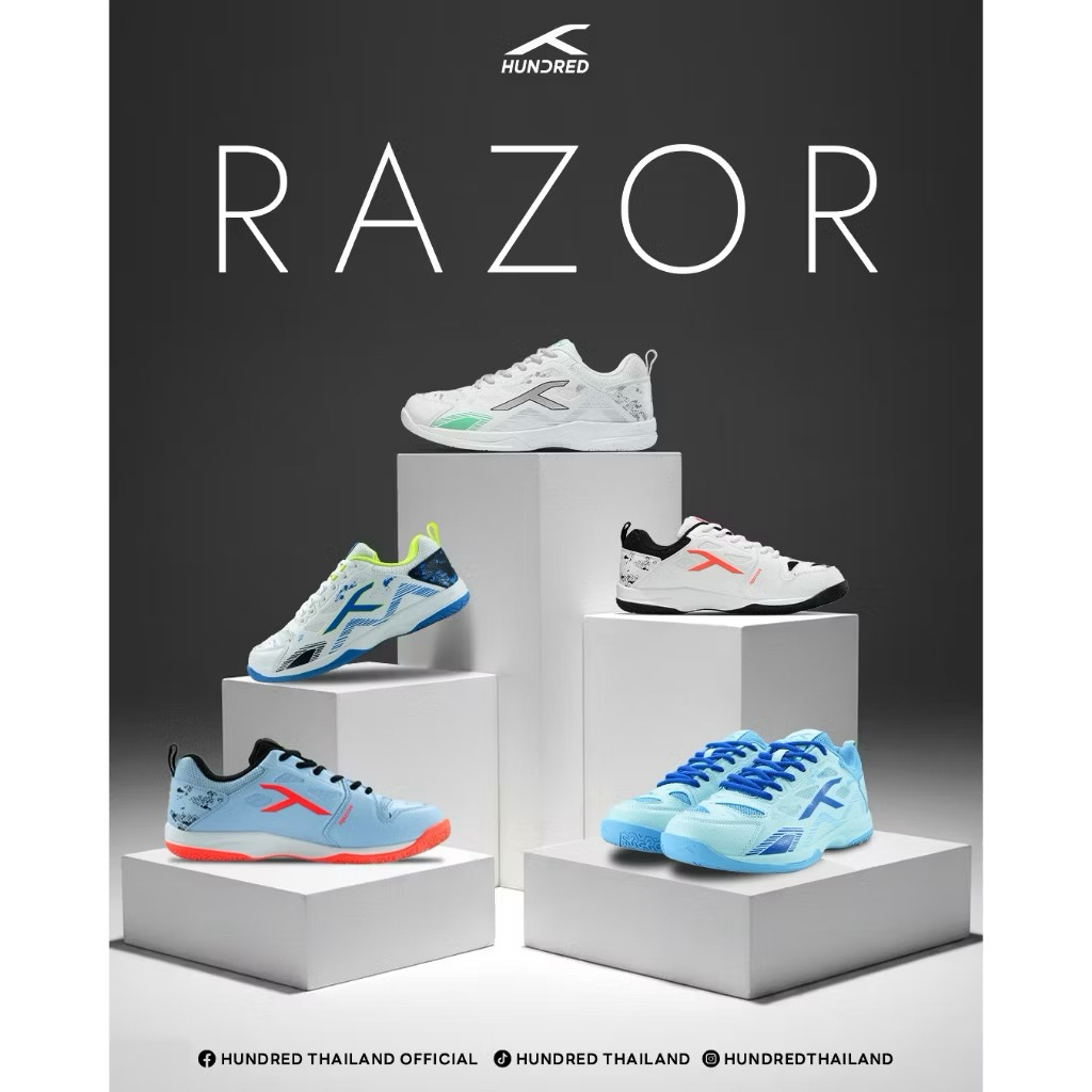 Hundred รองเท้าแบดมินตันรุ่น RAZOR (สมุทรปราการมีจัดส่งด่วน)