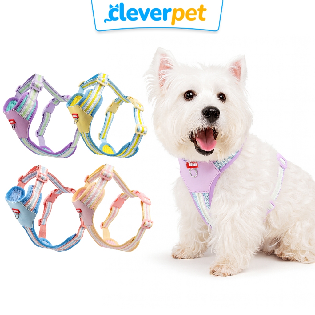 [ส่งฟรี🇹🇭] DUOMM สายรัดอกสุนัข เสื้อรัดอกหมา สีพาสเทล ระบายความร้อน Dog Harness Cleverpet