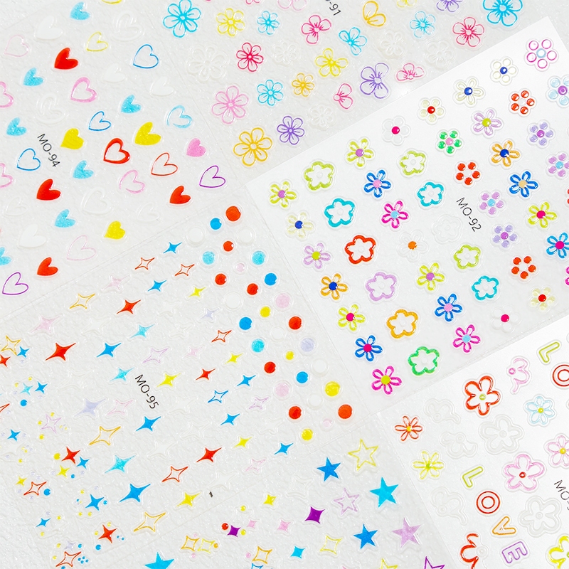 Nawoelite ตกแต่ง สติ๊กเกอร์  สติ๊กเกอร์ติดเล็บ  ลายดาวสติกเกอร์ สติ๊กเกอร์ติดเล็บลอกง่ายไม่ทำลายเล - รูปที่ 3