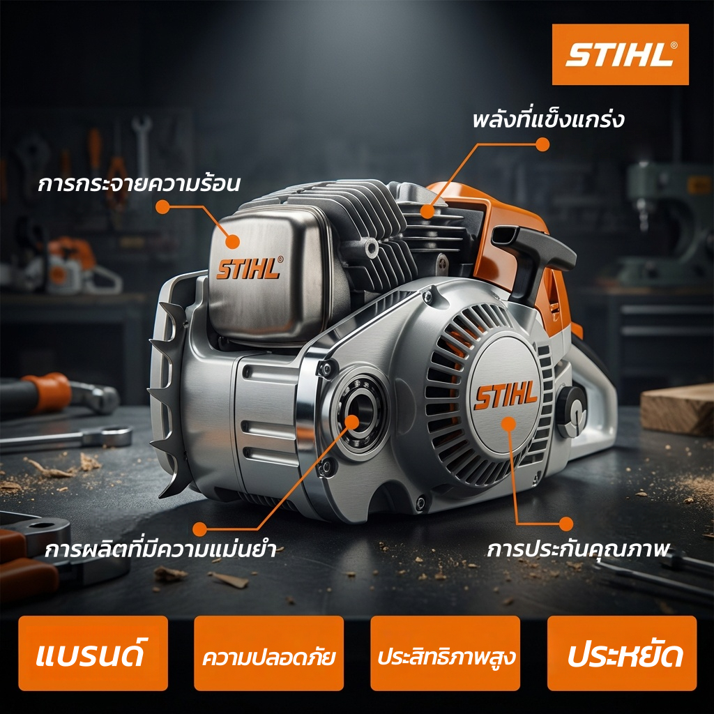 STIHL เลื่อยยนต์ 5200 เลื่อยน้ำมัน น้ำมันเบนซินเลื่อยโซ่แรงม้าสูง 11.5นิ้ว  ตัดง่าย Unmached ความทนทาน - รูปที่ 2