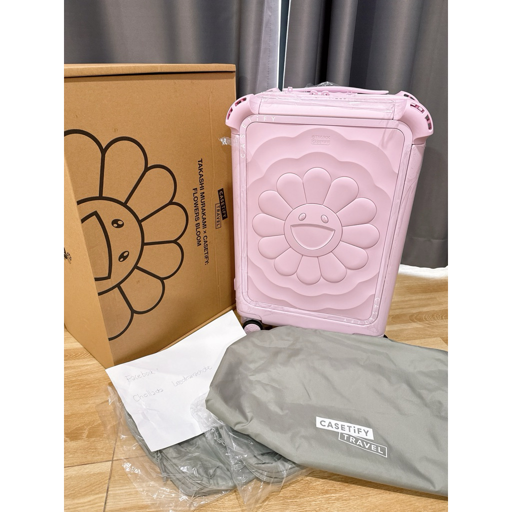 กระเป๋าเดินทาง Casetify X Murakami Flower Ripple Carry-on Suitcase สีชมพู 🌸🌸🌸