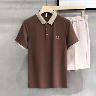 เสื้อโปโลชาย แขนสั้น คอปกตัดสี สไตล์เกาหลี ผ้าคอตตอนคุณภาพดี เสื้อผู้ชายแฟชั่น ใส่สบาย ฤดูร้อน 6 สี【COD】