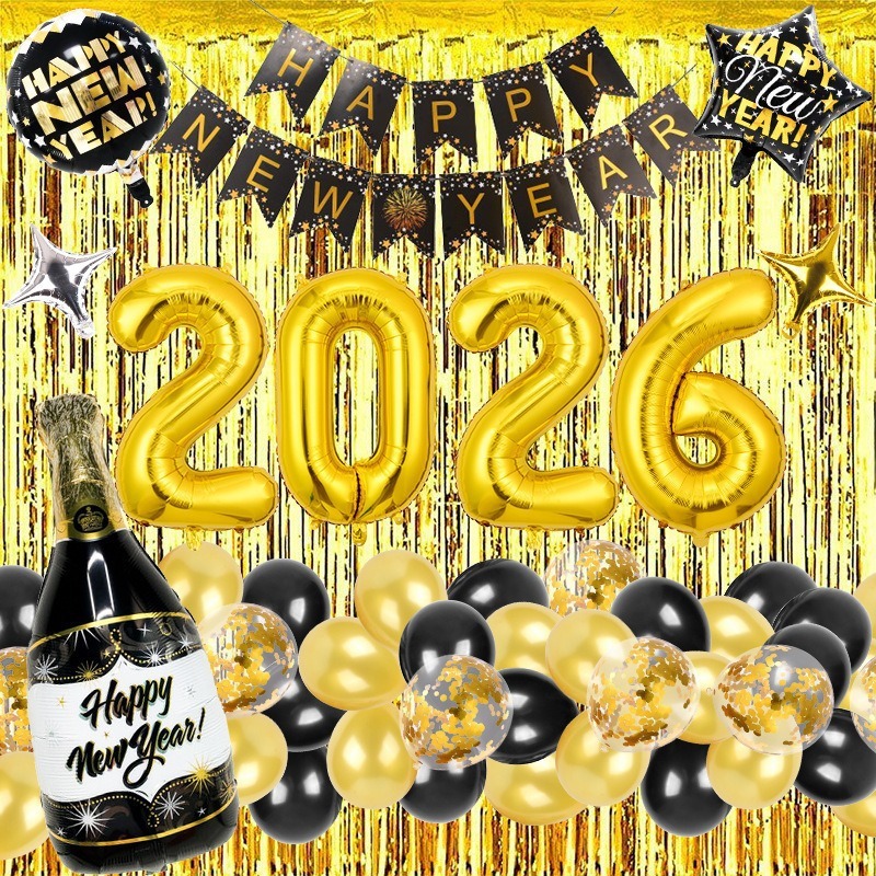 🎉เซ็ตปาร์ตี้ปีใหม่🎊ลูกโป่งปีใหม่ 2026 Happy​New​Yearลูกโป่งปีใหม่ happy new year balloonชุดลูกโป่งปี