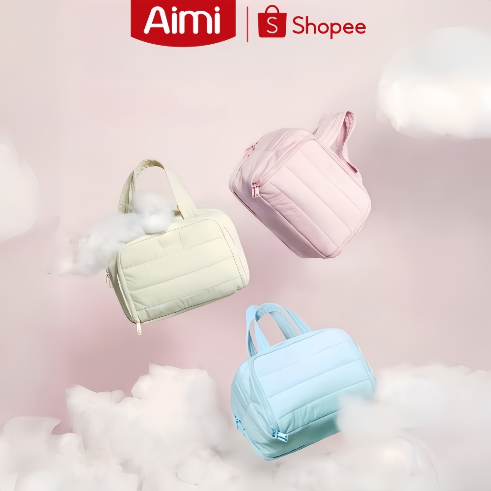 Aimi กระเป๋าใส่เครื่องสำอาง กระเป๋าแป้งเดินทาง กระเป๋าใส่เครื่องสำอางค์ ใส่ของได้เยอะ มาพร้อมช่องจัดระเบียบ มี3สี