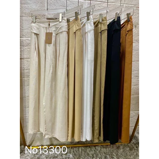 🌻พร้อมส่ง T80700เสื้อแขนกุดแต่งระบายขั้น/กางเกงขายาวผ้าลินิน