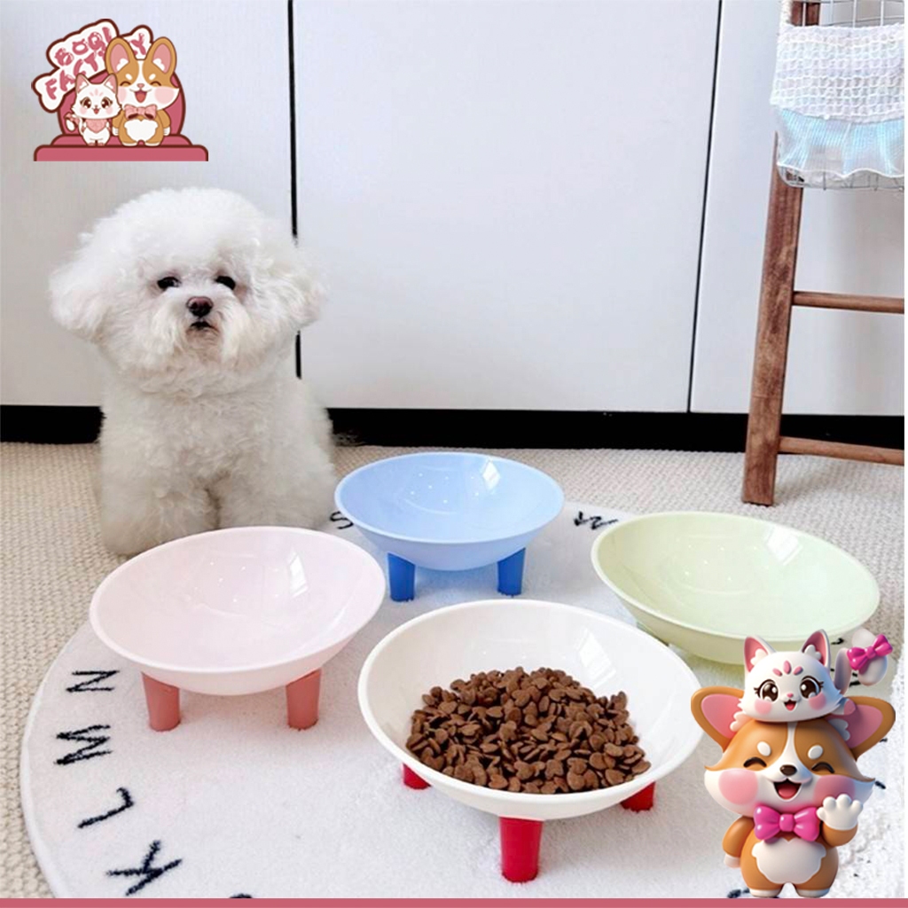 Boqi Factory ชามใส่อาหารแมวและสุนัข ขนาดเล็ก ชามยกสูง Highbowl