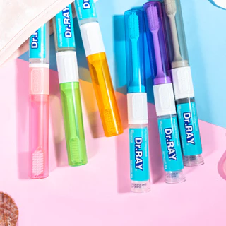 แปรงสีฟันพกพา+ยาสีฟัน10g ในแท่งเดียว ขนแปรงนุ่มขนาดกำลังดี เติมยาสีฟันได้ No.D82