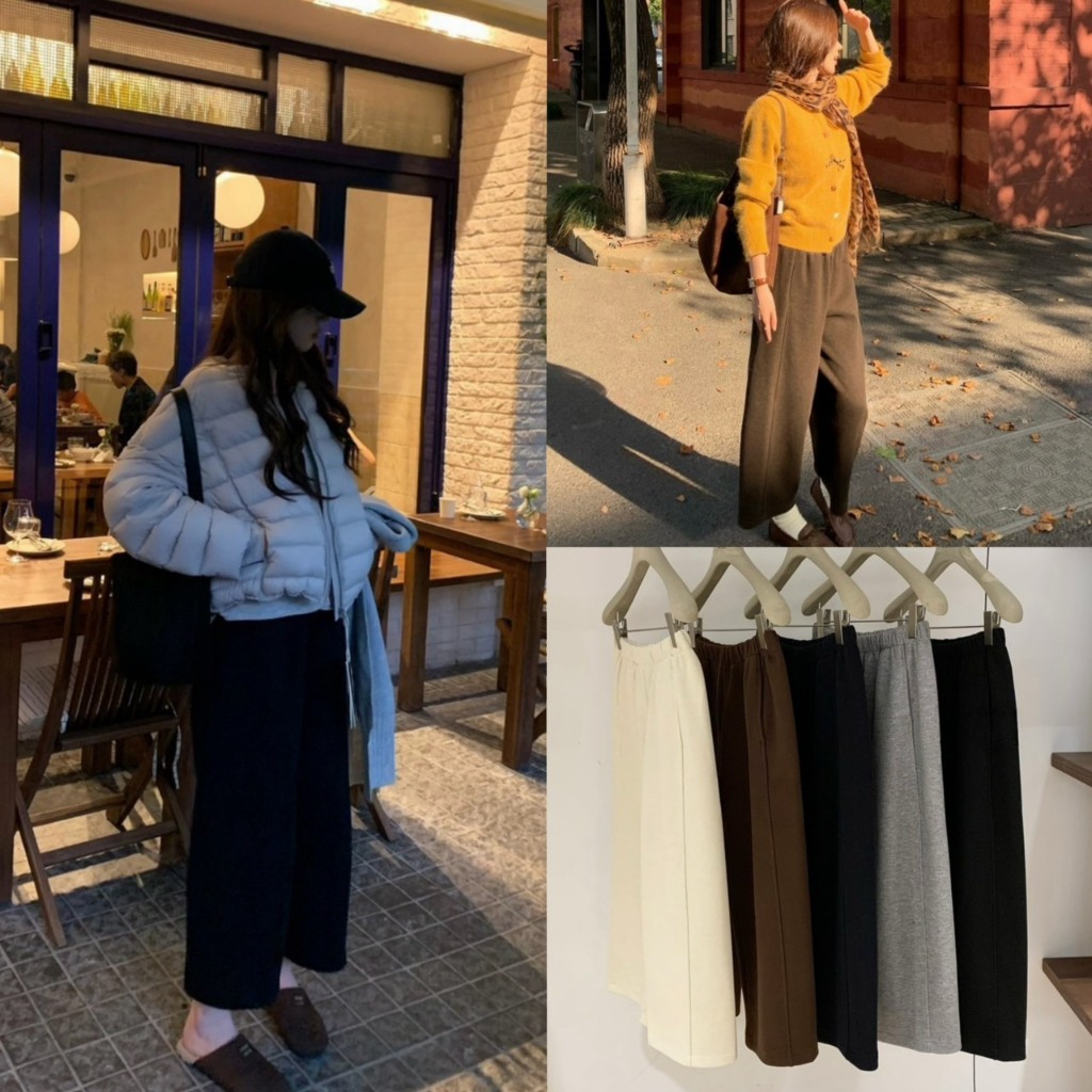 (พร้อมส่ง) กางเกงขายาวเอวสม็อครุ่น 8043 TAG WG.WE 🇰🇷