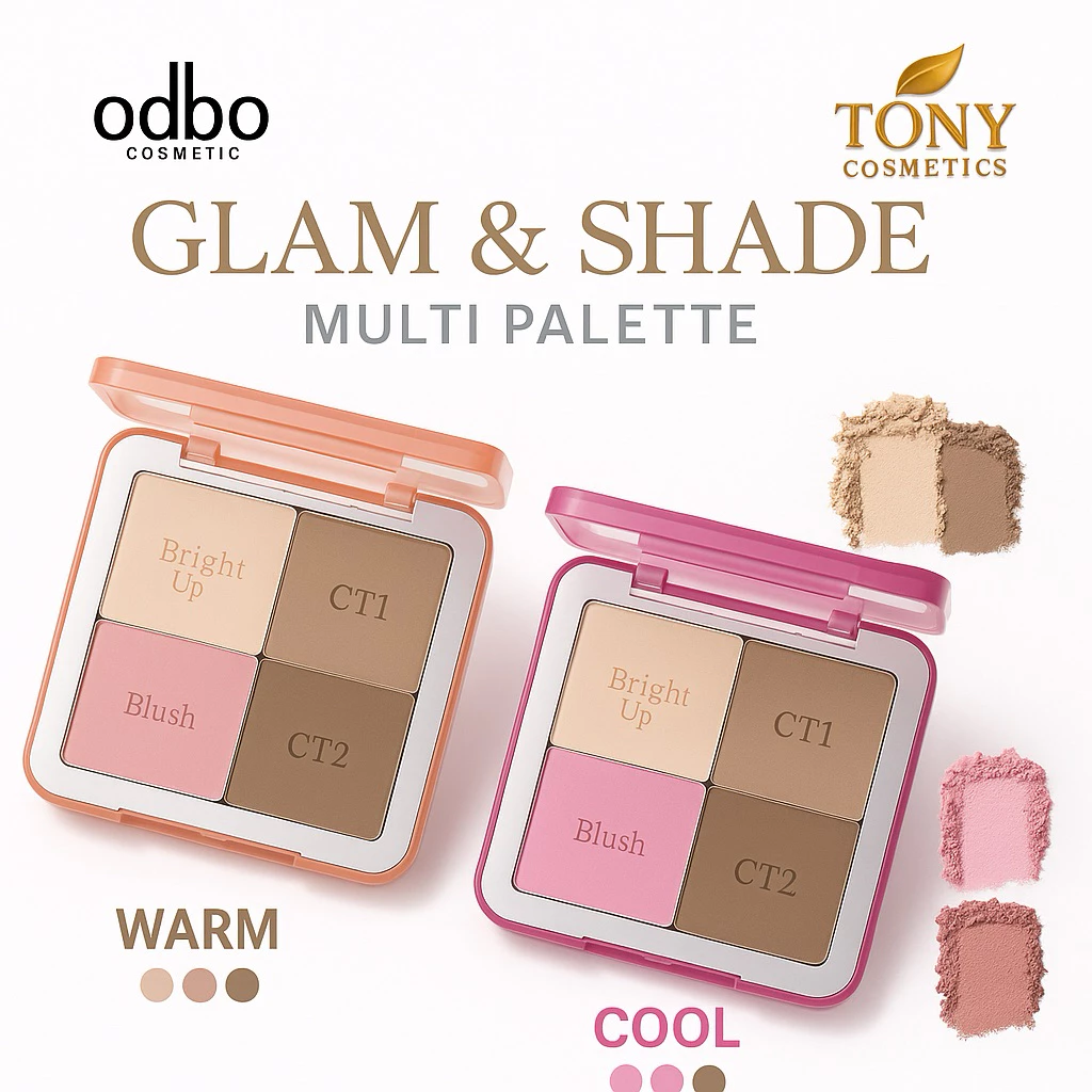 ODBO GLAM & SHADE MULTI PALETTE โอดีบีโอ แกลม แอนด์ เฉด มัลติพาเลตติดแกลม OD1331