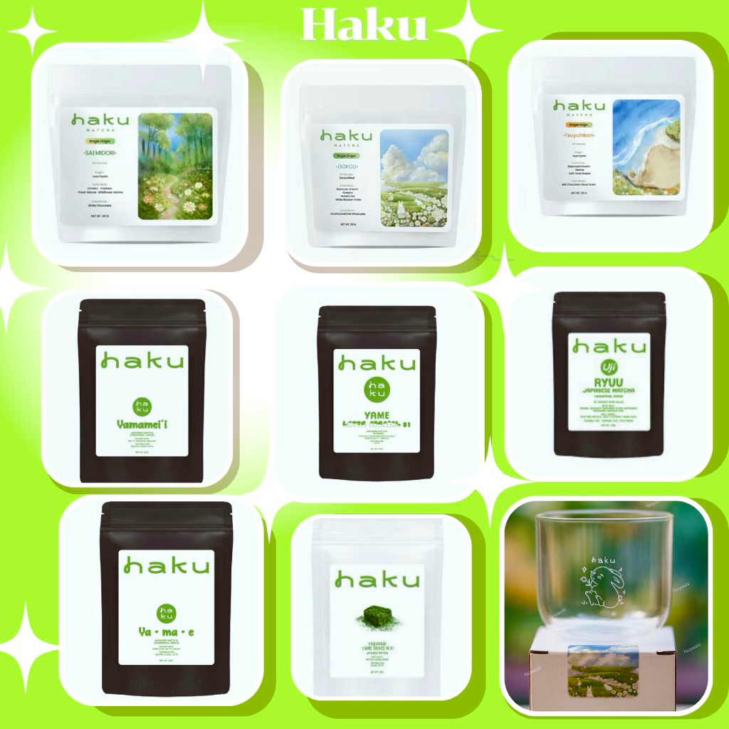 พร้อมส่ง🍀🍵ใช้โค้ดลด20%+โค้ดส่งฟรีได้✅🌟ฮาคุมัทฉะHAKU MATCHA รวมสินค้ามัทฉะฮาคุ