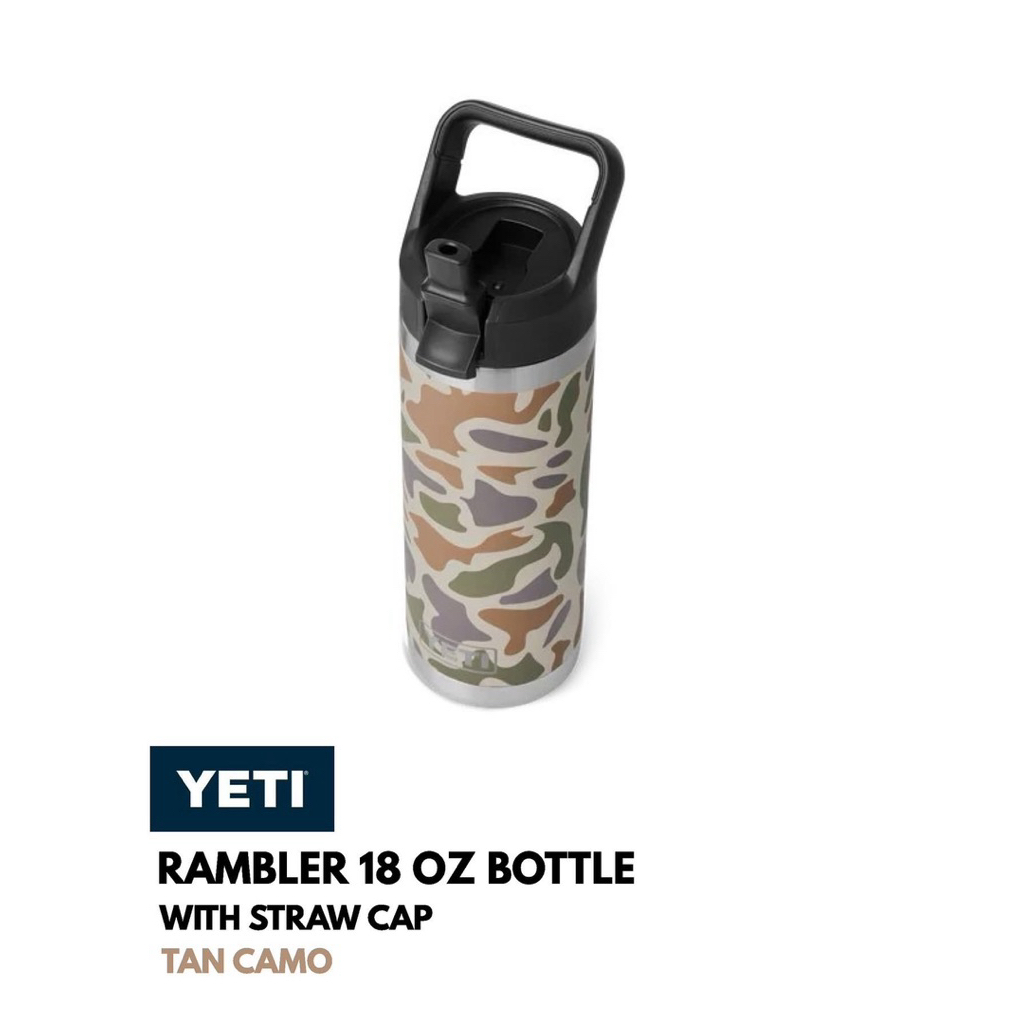 พร้อมส่งกระบอกน้ำเยติ YETI Limited Edition – Tan Camo แท้💯 รุ่น Rambler 18 oz Bottle with Straw Cap 