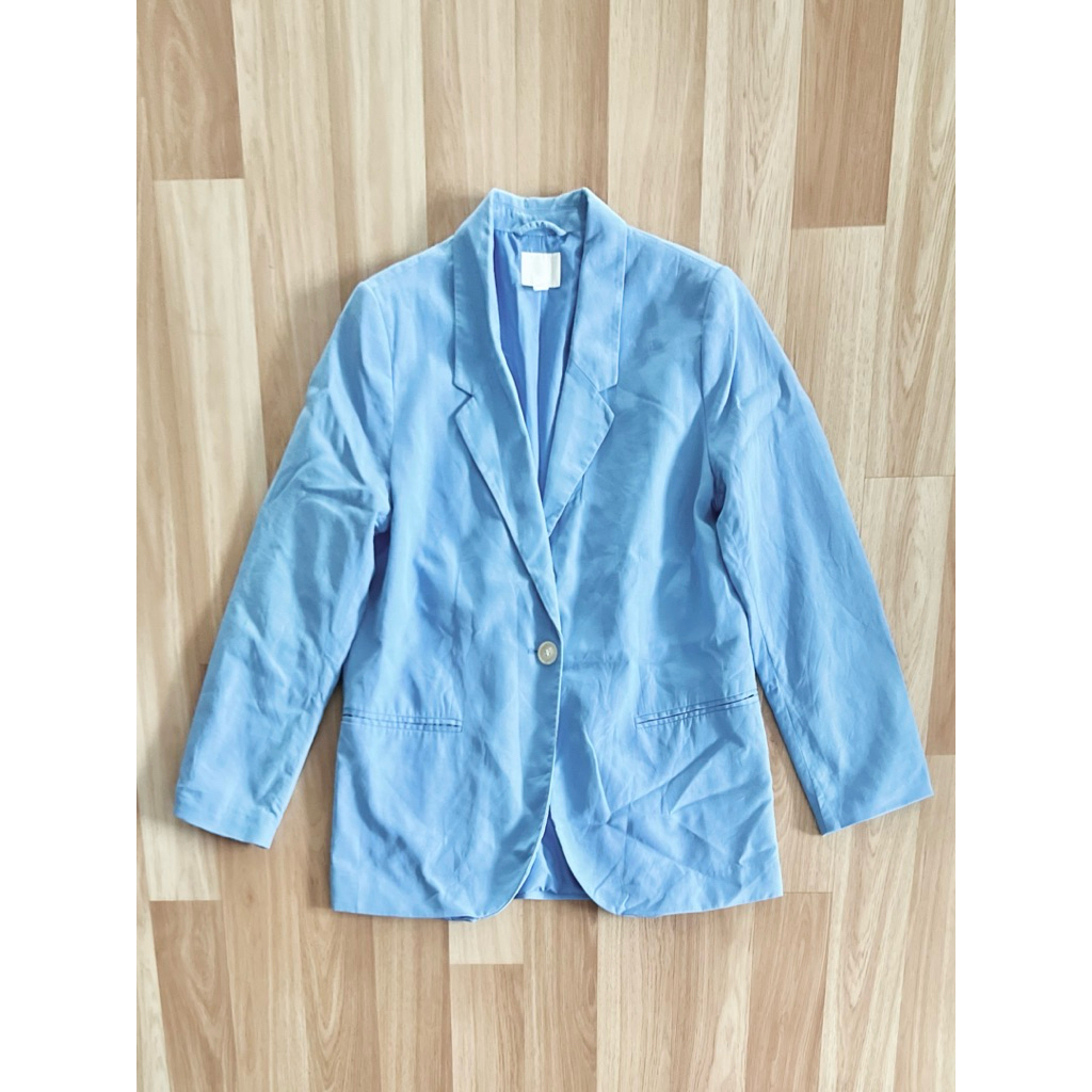 h&m blazer woman ฟ้า