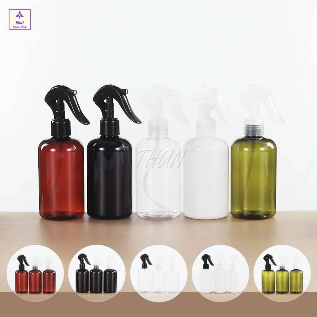 ขวดฟอกกี้ 250 ml ทรงกลม + หัวสเปร์ย พลาสติก PET ทนสารเคมี