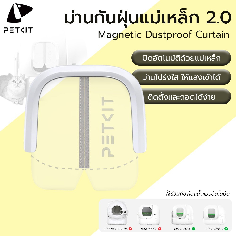 PETKIT Magnetic Dustproof Curtain 2.0 ม่านแม่เหล็กกันฝุ่น 2.0 สำหรับห้องน้ำแมวอัตโนมัติ PuraMax / Max 2 / MaxPro 1