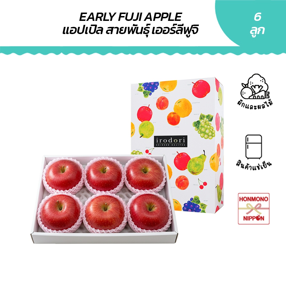 แอปเปิลเออร์ลีฟูจิ จากเมืองอาโอโมริ [Gift Box 6 ลูก]  - Early Fuji Apple from Aomori