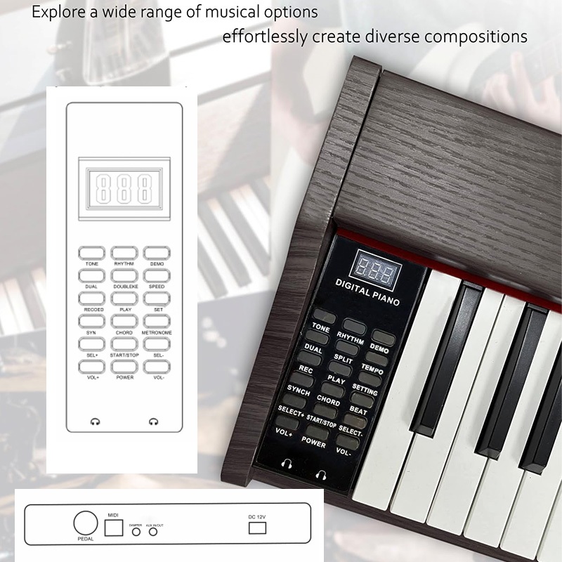 KAWES เปียโนไฟฟ้าแบบพกพา คีย์บอร์ด เปียโนดิจิตอล ระดับมืออาชีพ 88Key F185 Electric Piano ราคา ถูกที่สุด ดีลบีเคเค แกลเลอรีภาพที่ 4