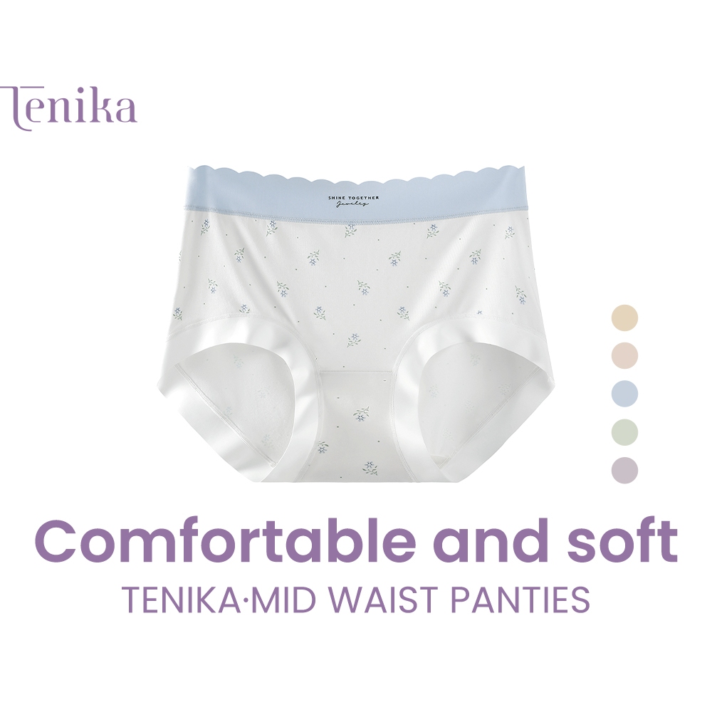 TENIKA  กางเกงในผู้หญิง High-Waist  ไร้ขอบ ลวดลายน่ารัก ระบายอากาศได้ดี KNI-114