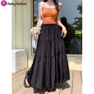 Fancy Fashion กระโปรงยาว กระโปรงชั้น เอวยางยืด ระบาย3ชั้น เนื้อผ้าอย่างดี