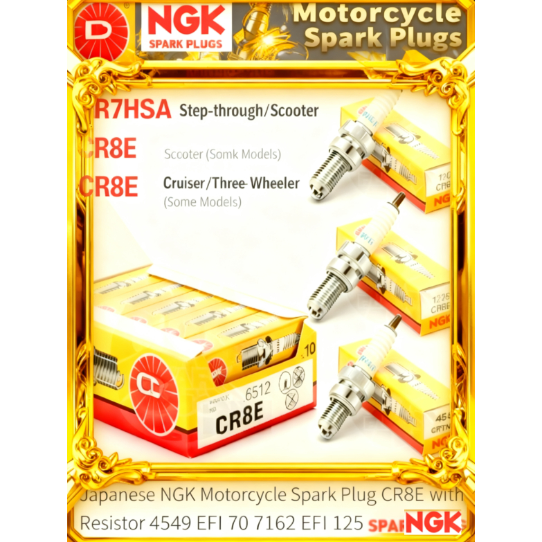 [10หัว] หัวเทียน C7HSA WAVEเก่าทุกรุ่น เกลียวสั้น N-G-K WAVE ทุกรุ่น เกลียวสั้น,CPR6EA9  CR8E U16 BK