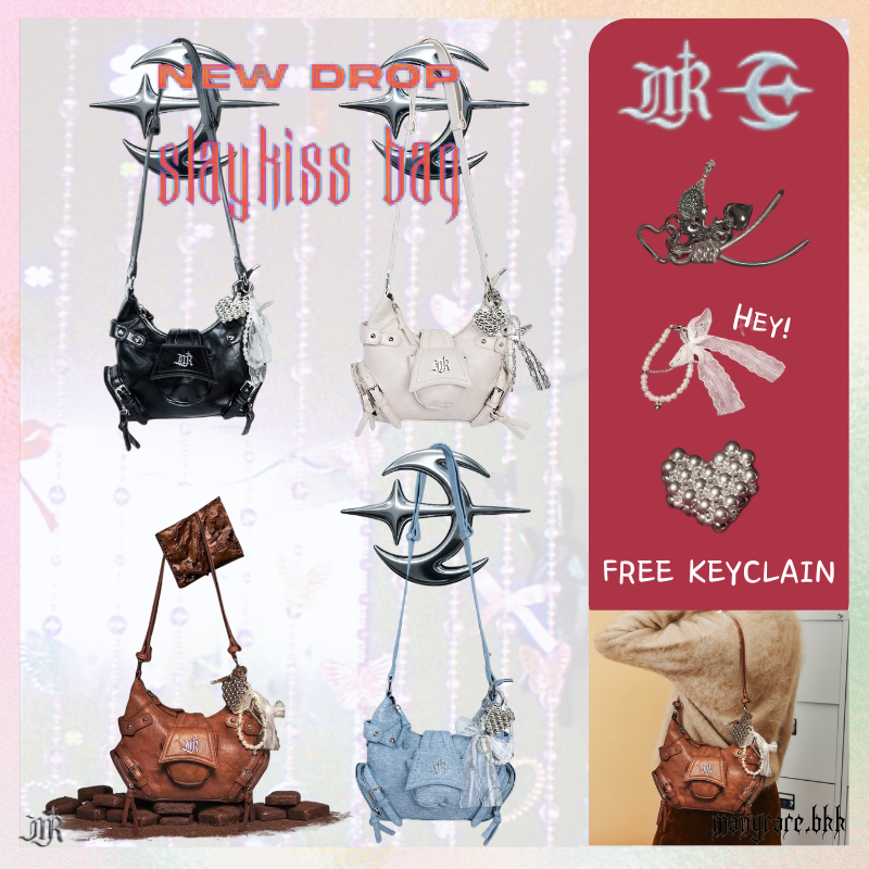 [Fast Shipping]Manyrare.bkk Slaykiss Bag White/Brown/Black/Navy [ Free keychain ]