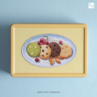 S&P Quattro Cookies เอส แอนด์ พี ควอตโตรคุกกี้ กล่องโลหะ ของขวัญพรีเมียม คุกกี้ 4 รส 240กรัม