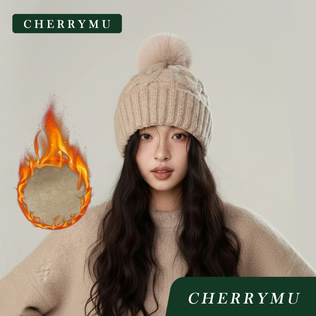 CHERRYMU รุ่น CK49 หมวกไหมพรมกันหนาว
