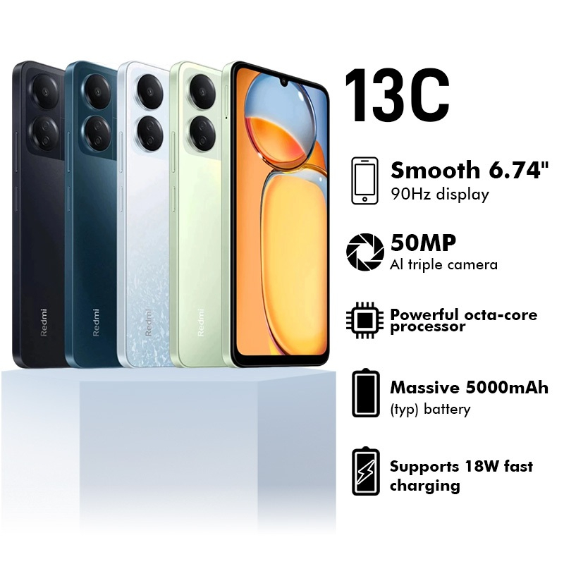 RM 13C | 6.74-inch large screen | 5000mAh battery  | 50MP AI camera  | 18W fast charging| smartphone