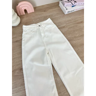 919JEANS ยีนส์สีขาว ยีนส์เอวสูง กางเกงสีขาวผู้หญิง กางเกงยืน ยีนสีขาว