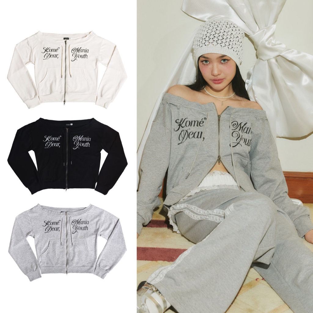 kome.offi แจ็คเก็ตปาดไหล่ zip 2 way รุ่น Komé mania jacket