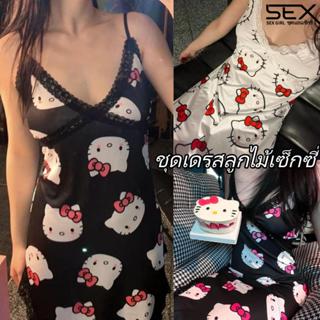 SexyGirl😻😻ชุดเดรสลูกไม้เซ็กซี่ ชุดนอนเซ็กซี่ ลายแมว มี 3 สีใ…